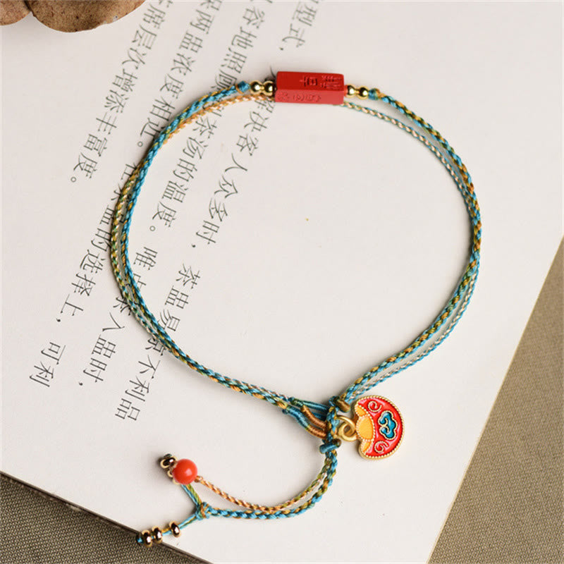 Pulsera de doble capa trenzada con Buddha Stones hechas a mano con cinabrio como uno desea bendición