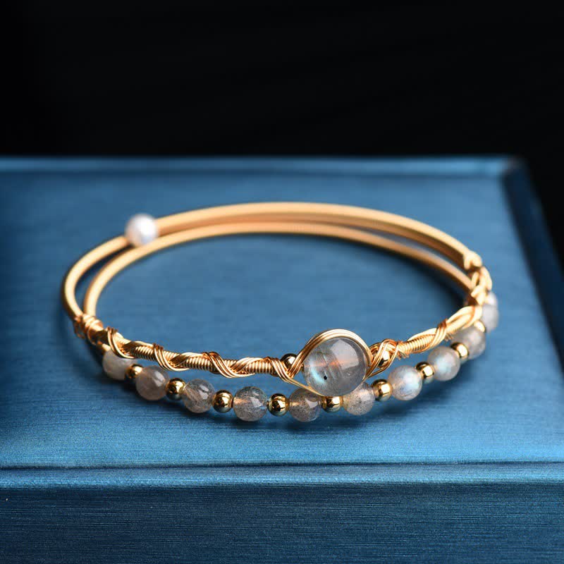 Brazalete de pulsera de amor curativo de piedra lunar de Buddha Stones