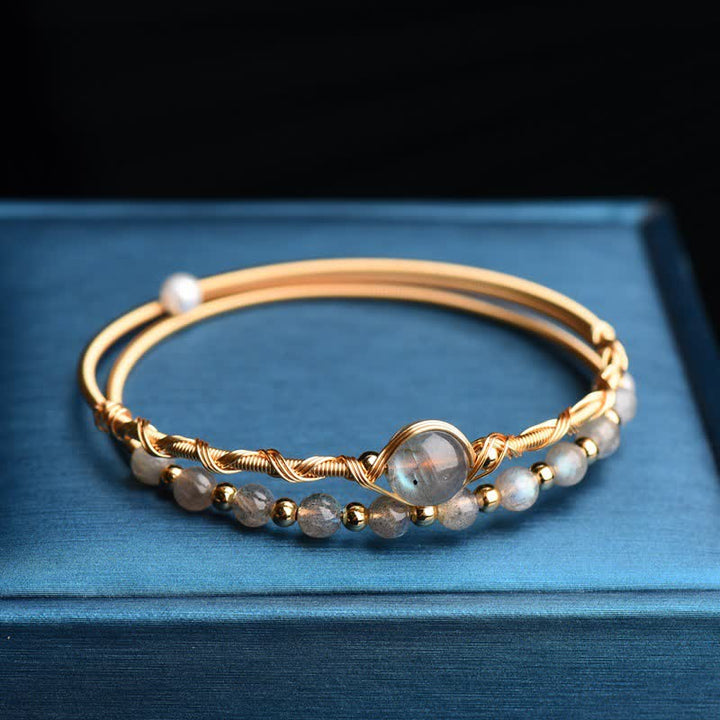 Brazalete de pulsera de amor curativo de piedra lunar de Buddha Stones