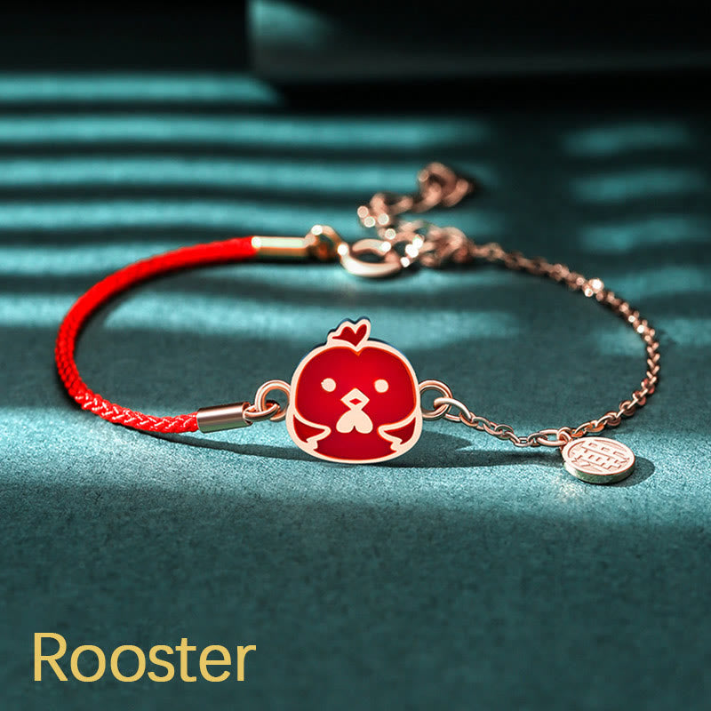 Pulsera de cadena de hilo rojo con protección de la suerte del zodiaco chino que cambia de color de Plata de Ley 925 con Buddha Stones - Gallo (circunferencia de la muñeca 14-15 cm) - image 23
