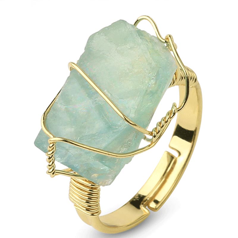 Anillo ajustable de amatista con piedras preciosas de cristal natural de Buddha Stones