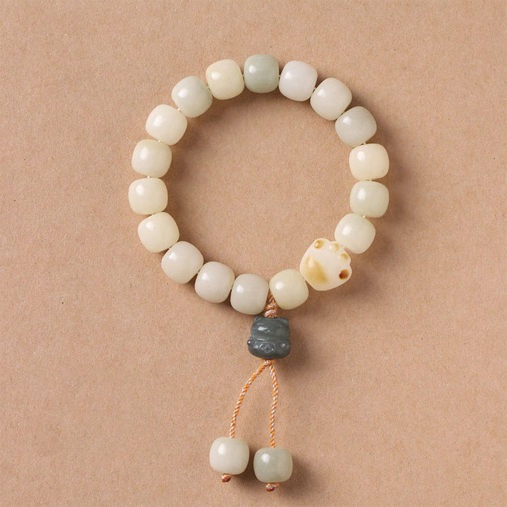 Pulsera de la paz con Buddha Stones, gato de la suerte, semilla Bodhi, pata de gato - image 4