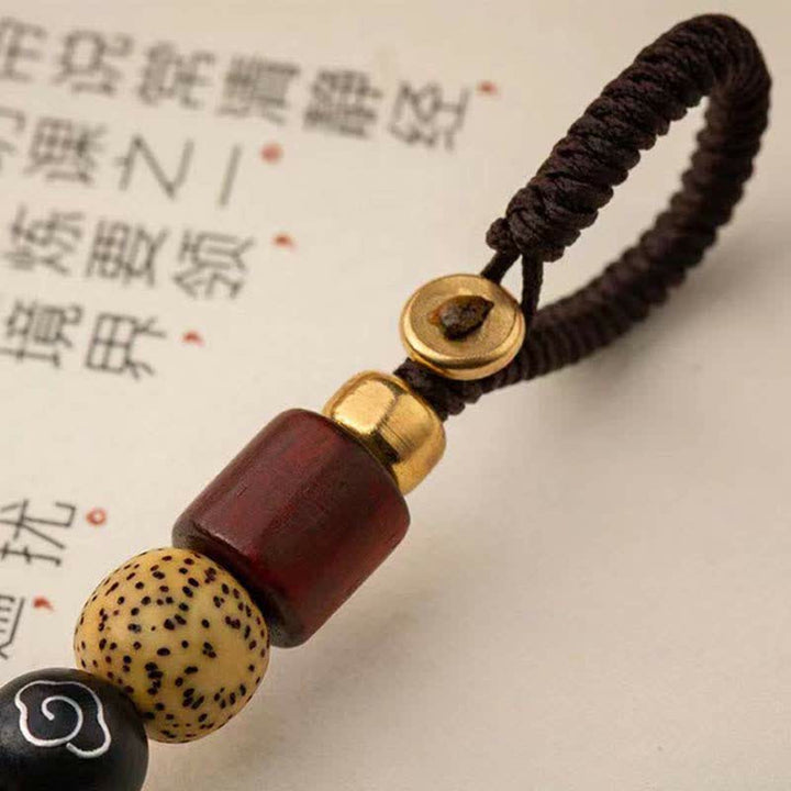 Llavero de cobre con Buddha Stones PiXiu Riqueza