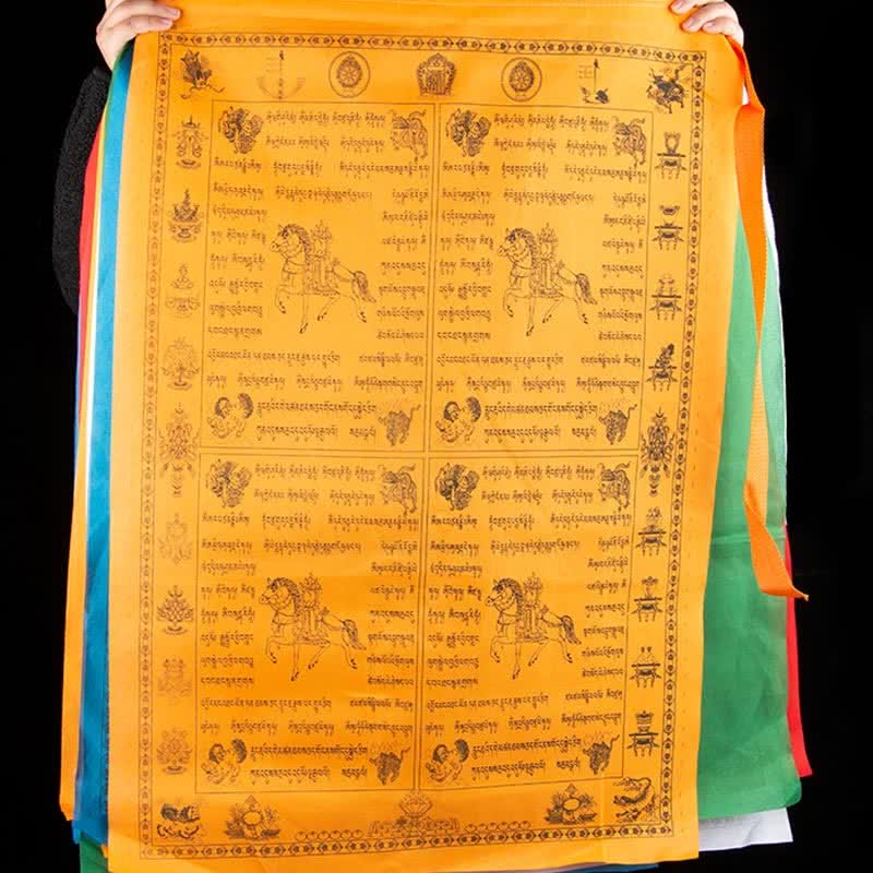 Bandera tibetana de oración al aire libre, 5 colores, caballo de viento, felicidad, auspicioso