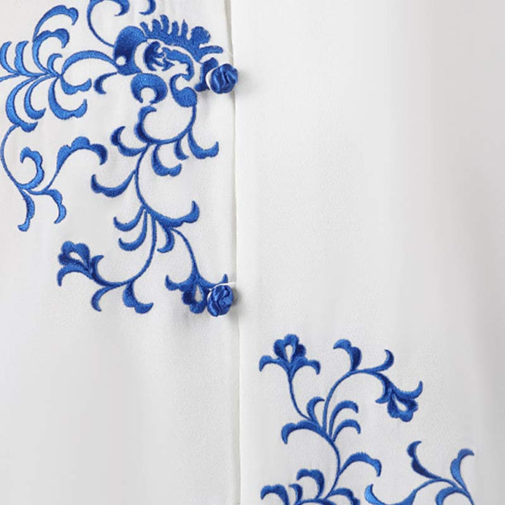 Conjunto de ropa unisex con bordado de flores y Buddha Stones para meditación, oración, espiritualidad, zen, tai chi y qigong. - image 29