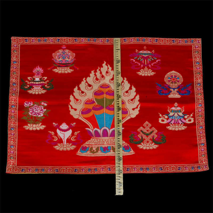 Tapete para altar de oración, meditación curativa, tapete con 8 símbolos auspiciosos