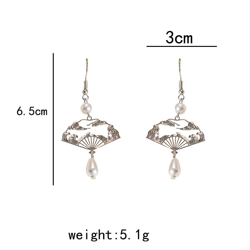 Pendientes colgantes curativos con perlas y nubes propicias, Buddha Stones
