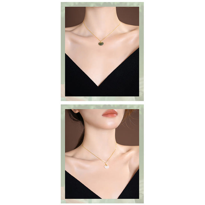 Plata de Ley 925 Natural Hetian Jade cian Jade suerte riendo Buda mariposa collar colgante - image 8