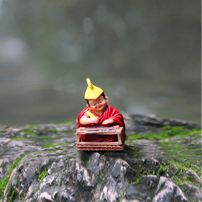 Buddha Stones pintadas a mano, figuras de Lama tibetanas talladas, adorno creativo para decoración del hogar, oficina y coche