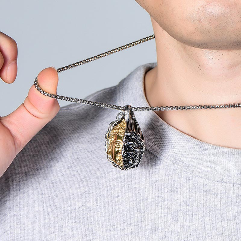 Collar Poderoso Buddha Stones Mitad Buda Mitad Diablo