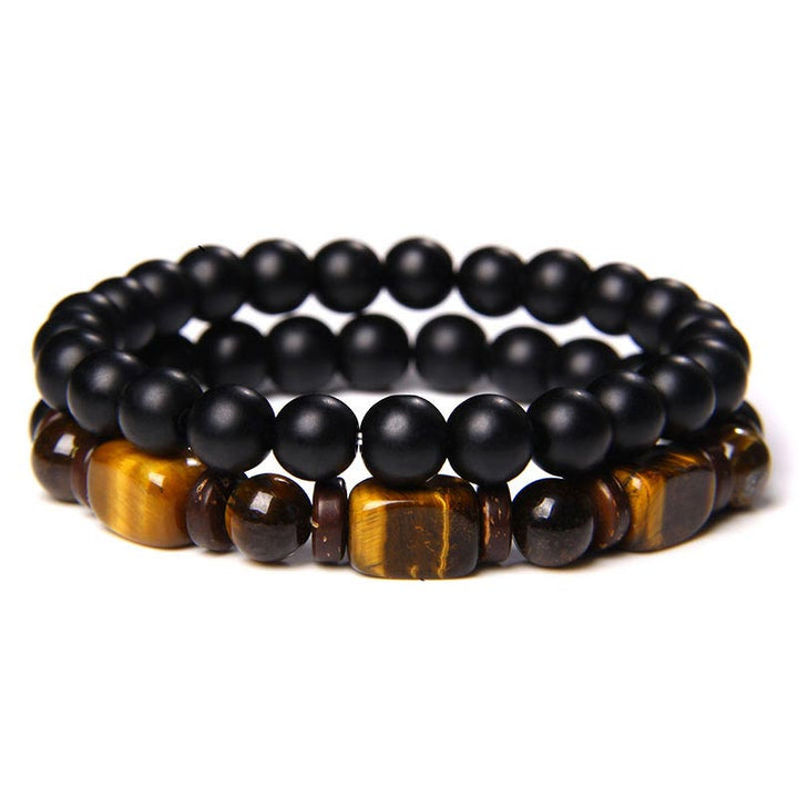 Pulsera Courage de hematita con piedra esmerilada de ojo de tigre de Buddha Stones