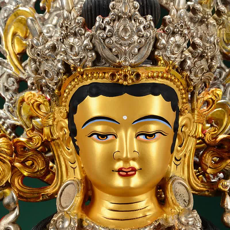 Decoración de estatua de cobre Bodhisattva Green Tara Hope - image 9