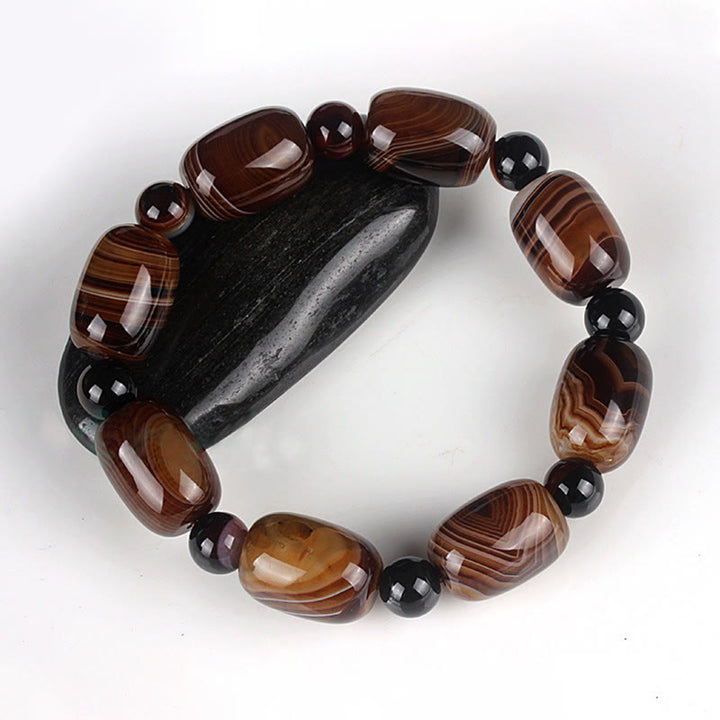 Pulsera Coraje Felicidad Sardonyx Natural Buddha Stones