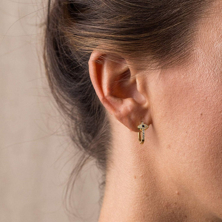 Pendientes de tuerca de plata de ley 925 con símbolo del mal de ojo
