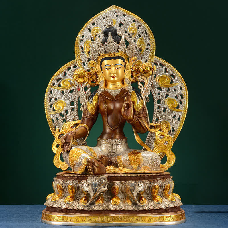 Decoración de estatua de cobre Bodhisattva Green Tara Hope - image 1