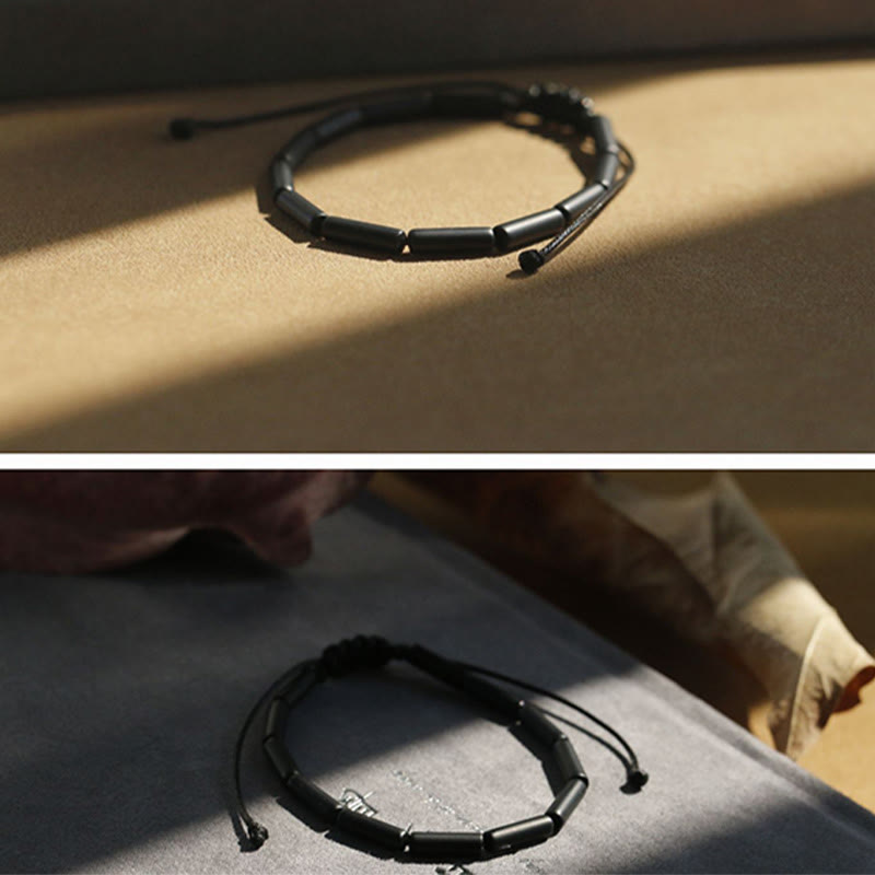 Pulsera de protección de soporte de cuentas de ónix negro con Buddha Stones