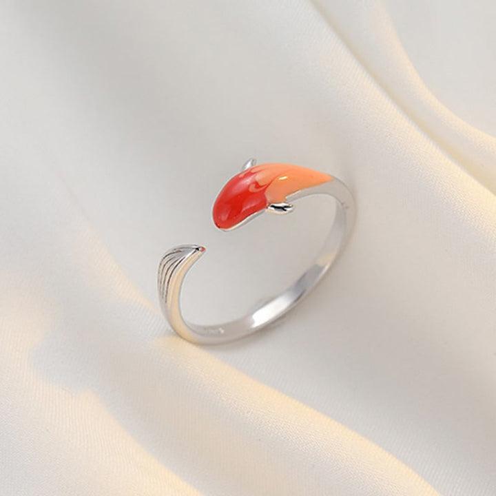 Anillo ajustable de la suerte del equilibrio del cobre del pez Koi de las Buddha Stones