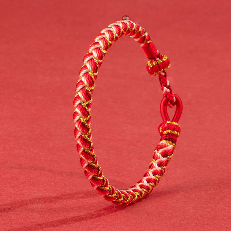 Pulsera de cuerda de protección a escala del año del dragón hecha a mano con Buddha Stones