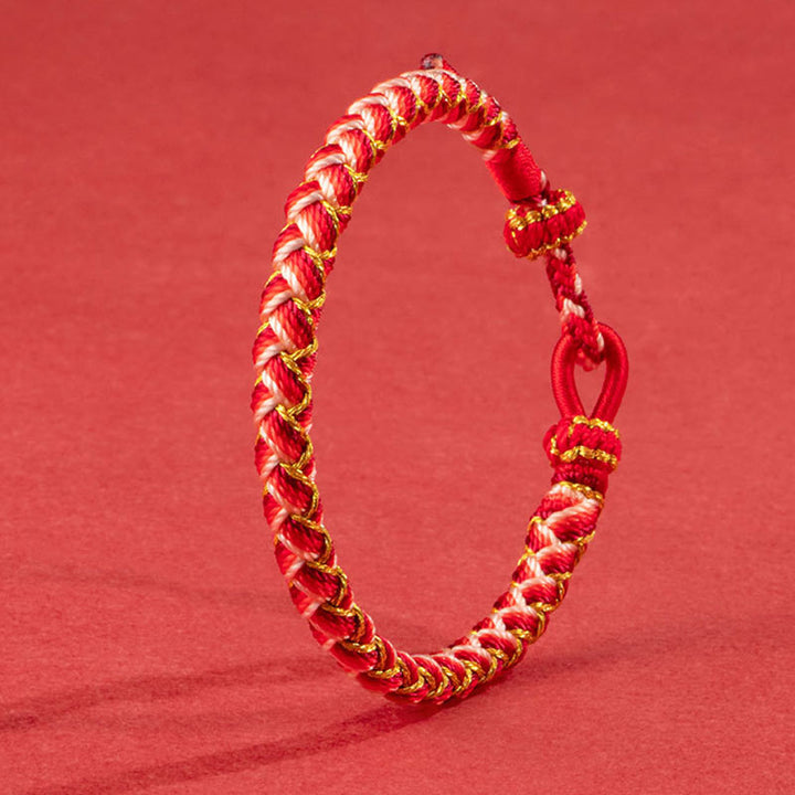 Pulsera de cuerda de protección a escala del año del dragón hecha a mano con Buddha Stones