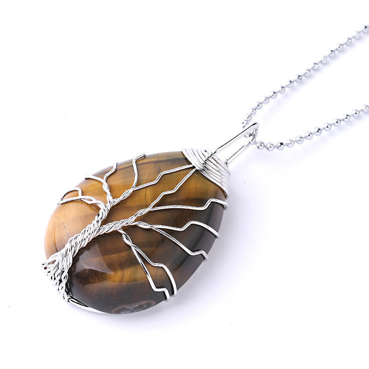 Collar con colgante de energía curativa, árbol de la vida, cristal de cuarzo Natural, Buddha Stones - image 40