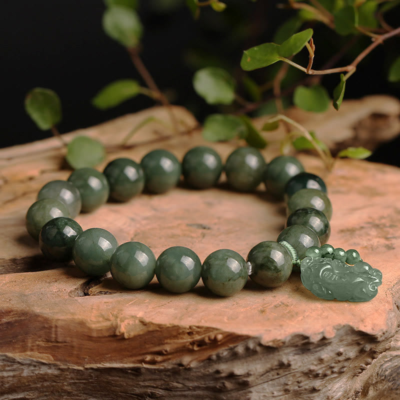 Pulsera de prosperidad tibetana de jade PiXiu