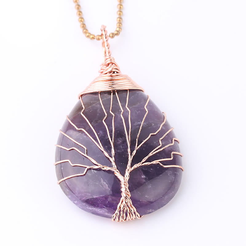 Collar con colgante de energía curativa, árbol de la vida, cristal de cuarzo Natural, Buddha Stones - image 4