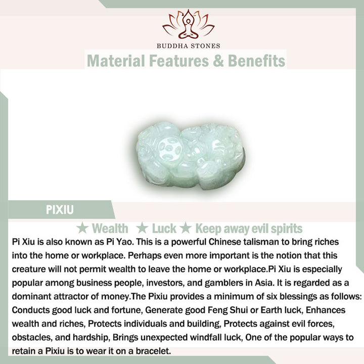 Pulsera de la suerte de Jade PiXiu, Buddha Stones Fengshui, riqueza, prosperidad - image 10