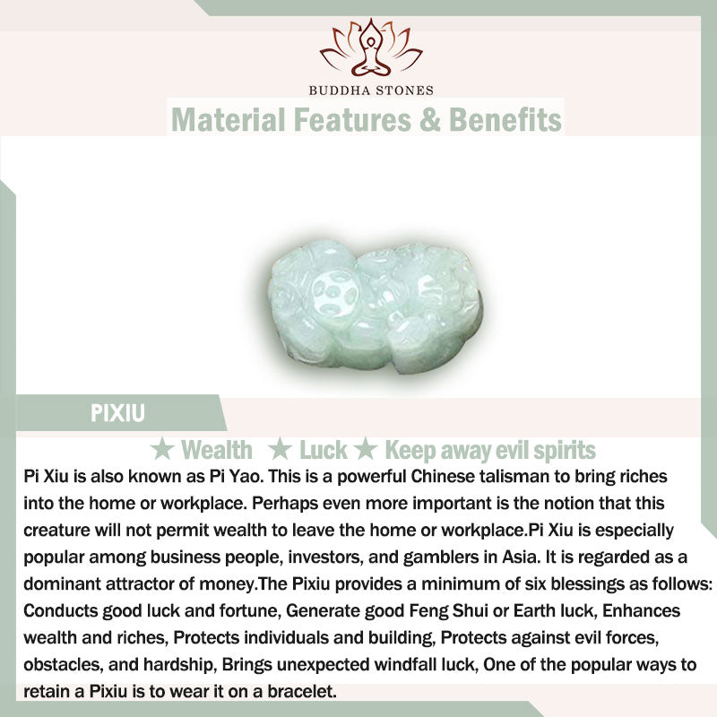 Pulsera de éxito de manzana con Buddha Stones Pi Xiu de jade natural con piedras de Buda