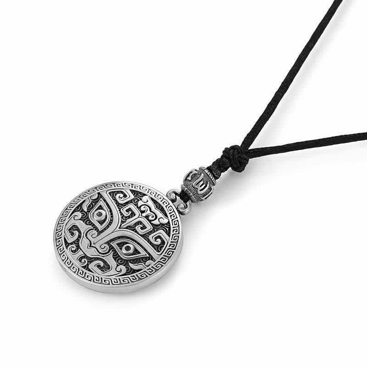 Lucky FengShui criatura mitológica Taotie riqueza collar colgante