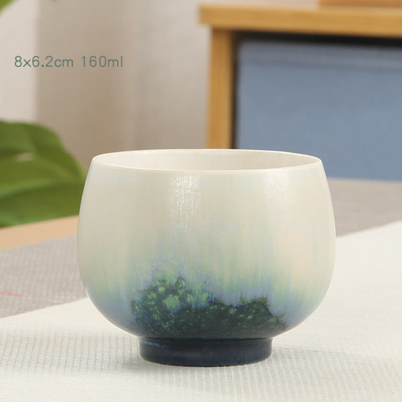 Tazas de té de cerámica verde creativas de Buddha Stones, tazas de té de Kung Fu