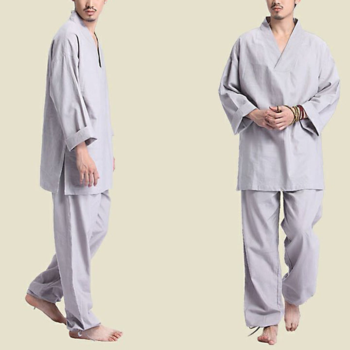 Conjunto de ropa de Yoga para hombre, diseño con cuello en V , Buddha Stones, meditación, oración, espiritual, Zen, lino y algodón - image 13