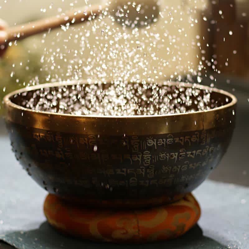 Cuenco tibetano Sutra hecho a mano para curación y meditación, juego de cuencos con sonido de energía positiva