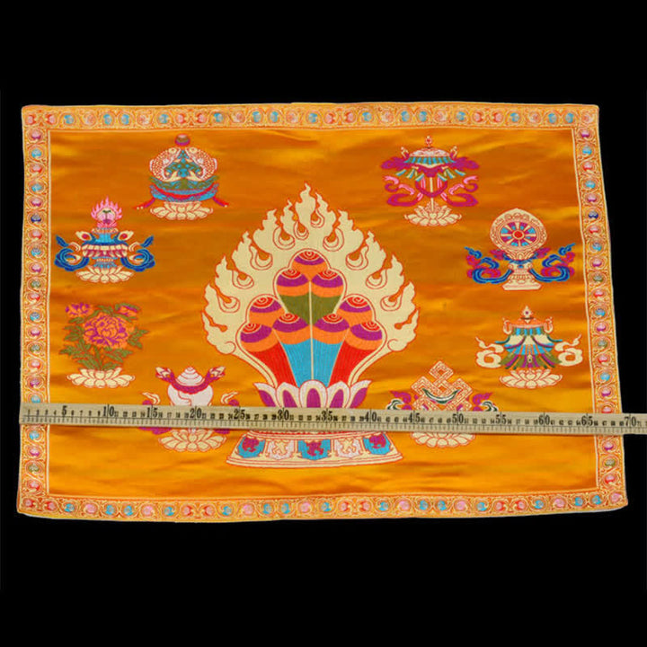 Tapete para altar de oración, meditación curativa, tapete con 8 símbolos auspiciosos