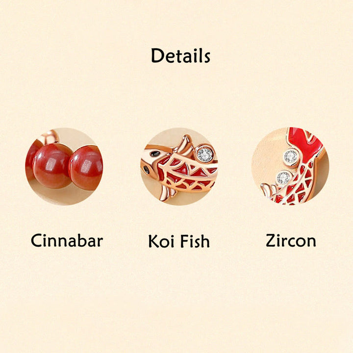 Pulsera de cadena de doble capa de plata de ley 925 con Buddha Stones , pez Koi de la suerte, circonita cinabrio, prosperidad - image 6