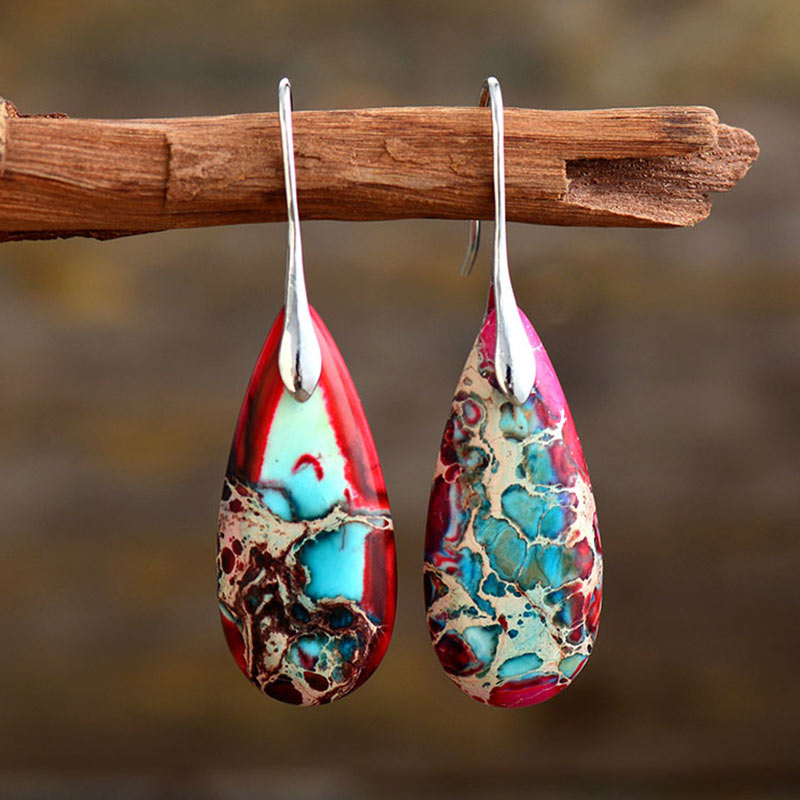 Pendientes de la felicidad del cristal de la piedra del emperador de las Buddha Stones