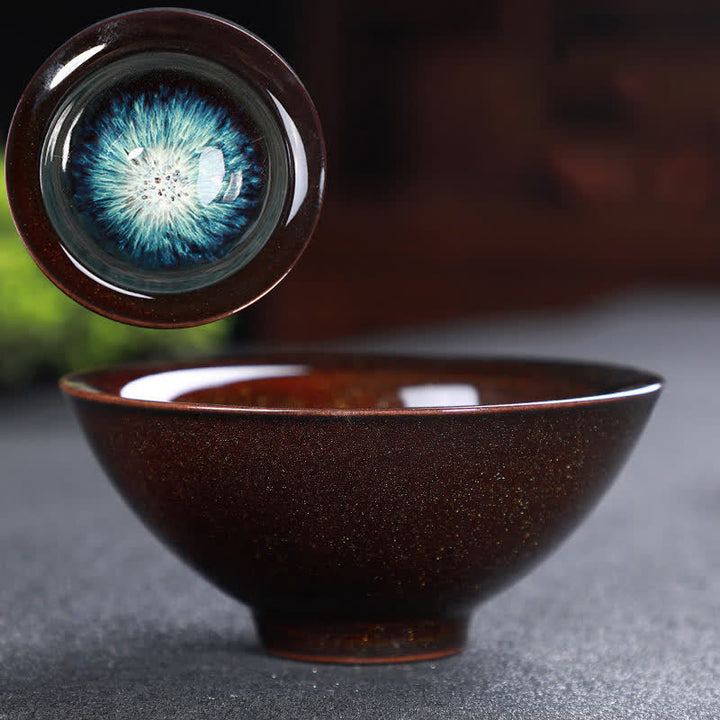 Tazas de té de cerámica coloridas con Buddha Stones para el hogar y la oficina - Granate y azul - image 66