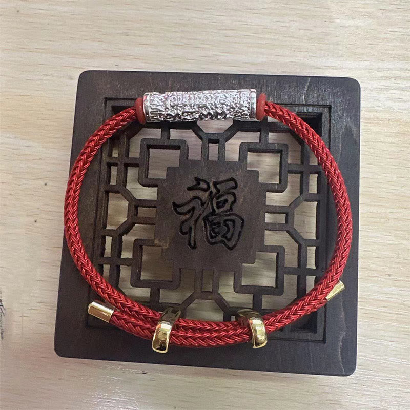 Pulsera trenzada de fuerza de protección de cuerda Tai Sui hecha a mano con Buddha Stones Tíbet