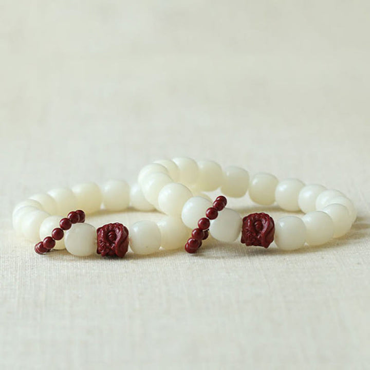 Buddha Stones Semilla Bodhi Natural Cinabrio Bailando León Encanto Sabiduría Armonía Muñeca Mala