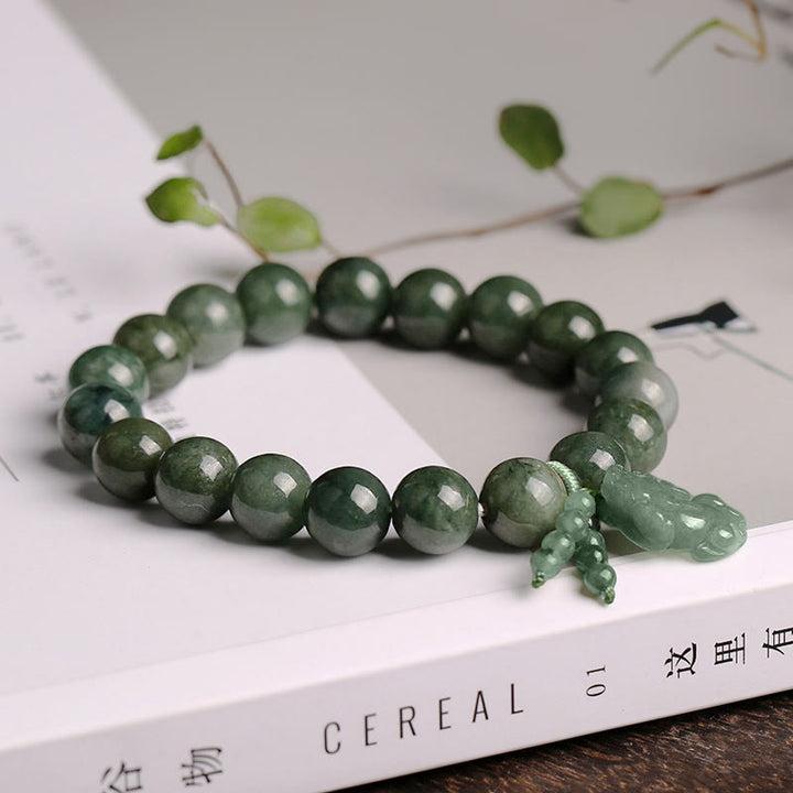 Pulsera de prosperidad tibetana de jade PiXiu
