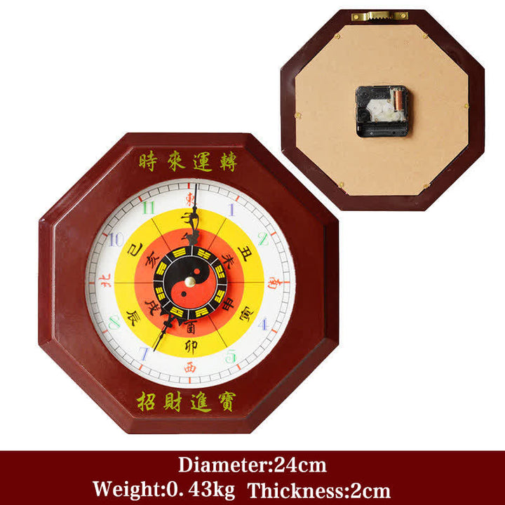 Reloj de pared con mapa de energía de equilibrio de mapa Feng Shui Bagua - Reloj de pared y mapa Bagua rojo de 24 cm - image 3