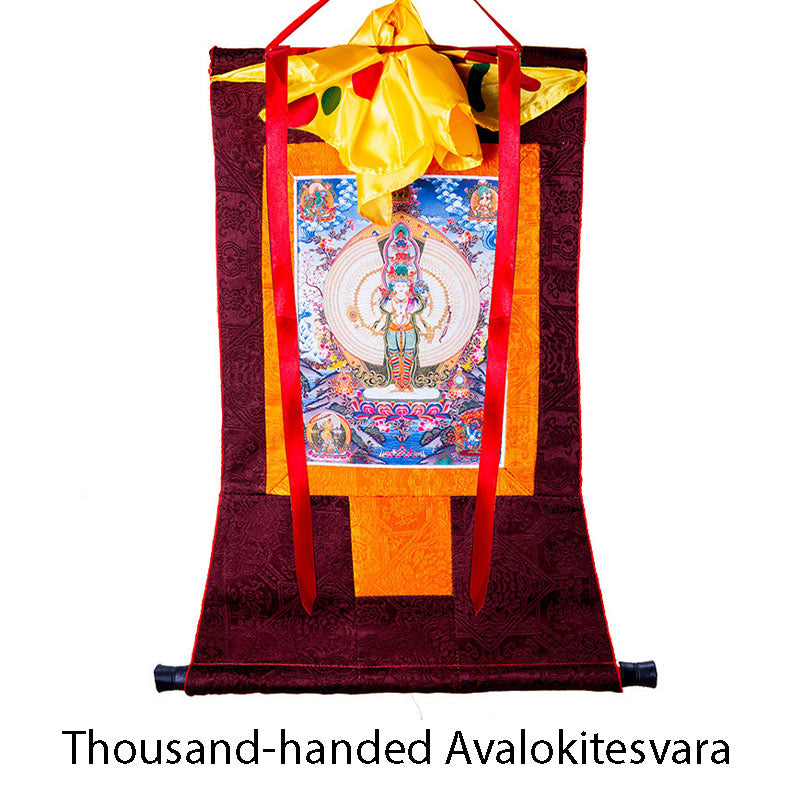 Buddha Stones tibetanas de mil manos Avalokitesvara enmarcadas decoración de bendición Thangka - image 11