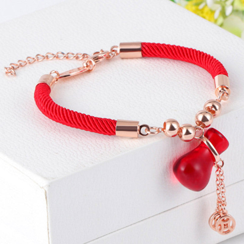Pulsera de cuerda roja con ágata roja y atractor de riqueza de Buddha Stones