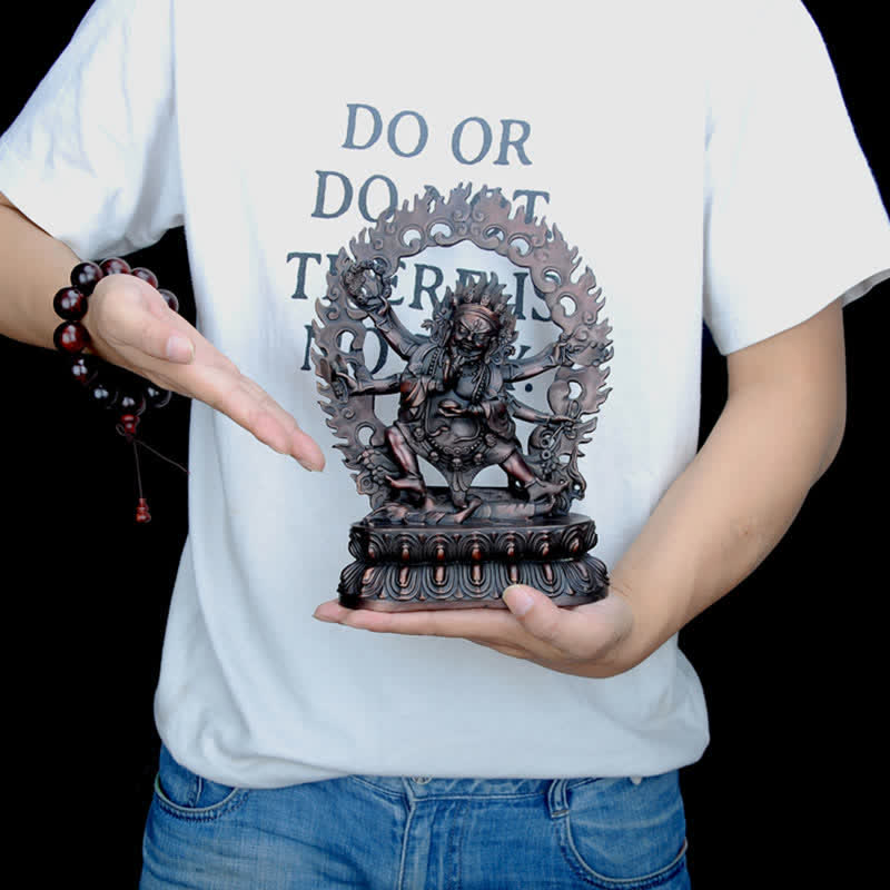 Estatuilla de Bodhisattva Mahakala del Tíbet, decoración de estatua de cobre de compasión - image 5