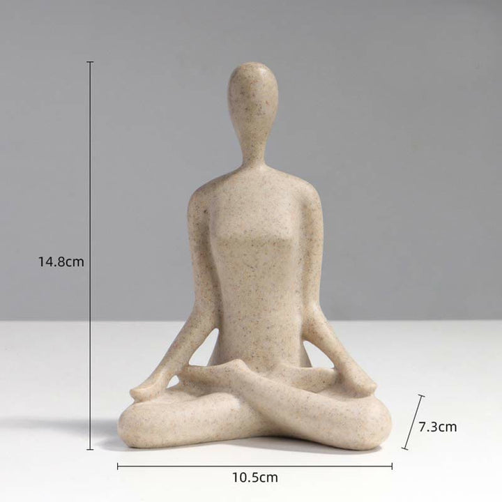 Decoración de escritorio de escultura de estatuilla espiritual de resina de ejercicio de meditación de Yoga abstracto - Sentado con las piernas cruzadas 10,5*7,3*14,8 cm - image 5