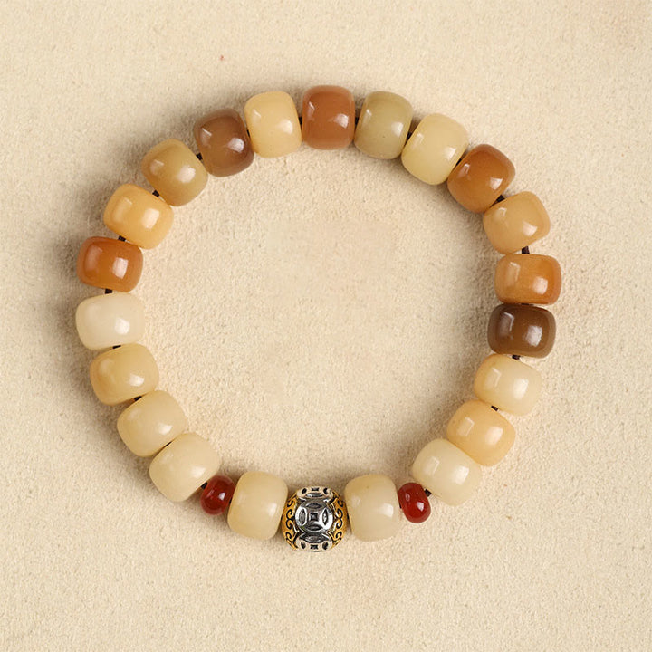 Buddha Stones Semilla Bodhi Natural El Señor del Bosque Cadáver Om Mani Padme Hum Pulsera de Sabiduría