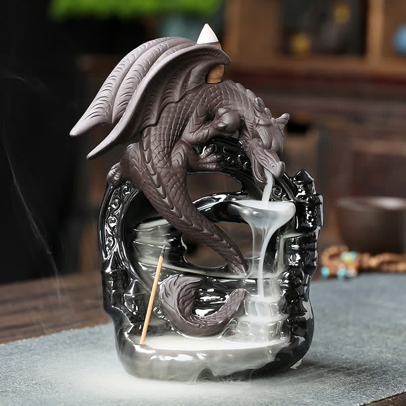 Buddha Stones, pterosaurio nórdico, dragón, reflujo de cerámica, fuente de humo, protección, quemador de incienso curativo, decoración