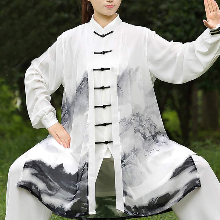 Conjunto de ropa Unisex para práctica de Tai Chi Qigong, pintura de tinta, meditación, oración espiritual, Zen, 3 uds. - US12, UK/AU16, EU44 (3XL) - image 0