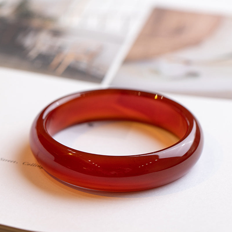 Brazalete de confianza de ágata roja natural con Buddha Stones
