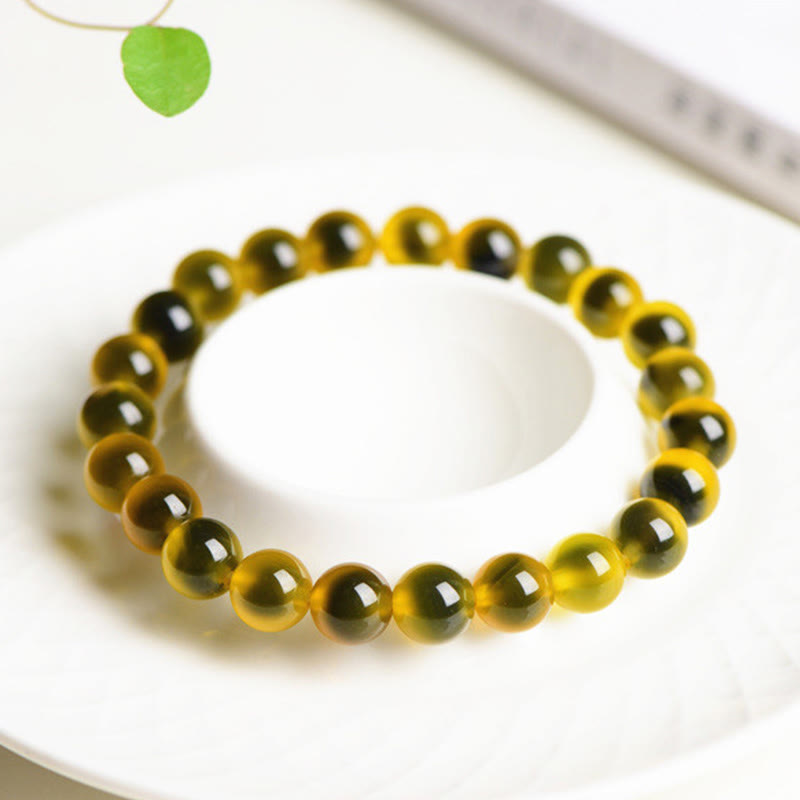 Pulsera de cuentas de fuerza de armonía de ágata de caramelo colorida natural de Buddha Stones