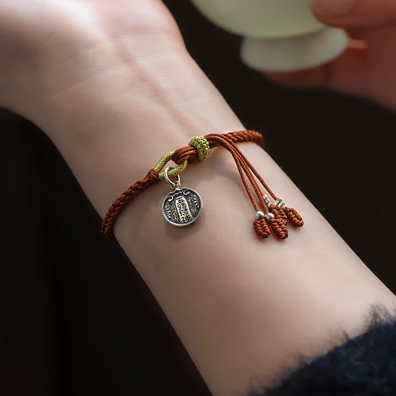 Pulsera trenzada de plata de ley 925 hecha a mano con Buddha Stones , cinco direcciones, dioses de la riqueza, protección de la suerte - image 4